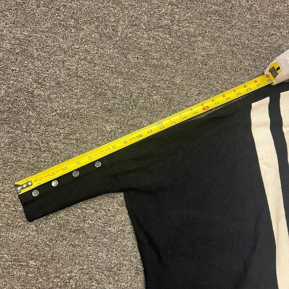 Alfani Womens Black Striped Open Front Dolman Sleeve Wrap Cardigan Sweater PS - Picture 10 of 16